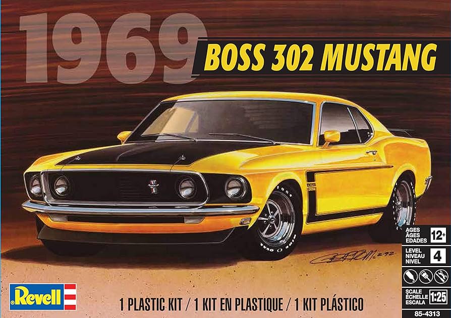 1969 Boss 302 Mustang Model Kit 1/25