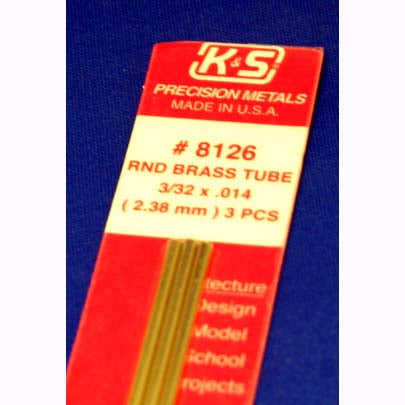 K&S 8126 3/32x.014 Brass Tube 1 only