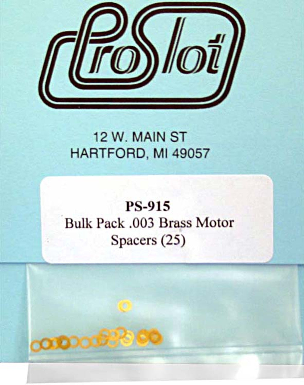 PS-915 .003 Brass Motor spacers (Pck25 )